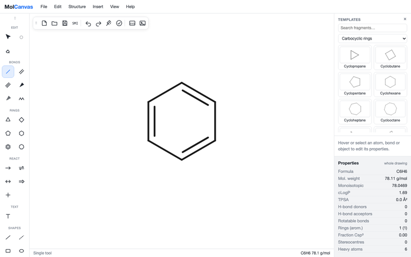 Screenshot of MolCanvas